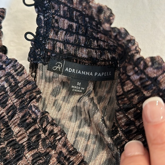 ADRIANNA PAPELL LEOPARD PRINT TOP SIZE MEDIUM - Picture 4 of 5